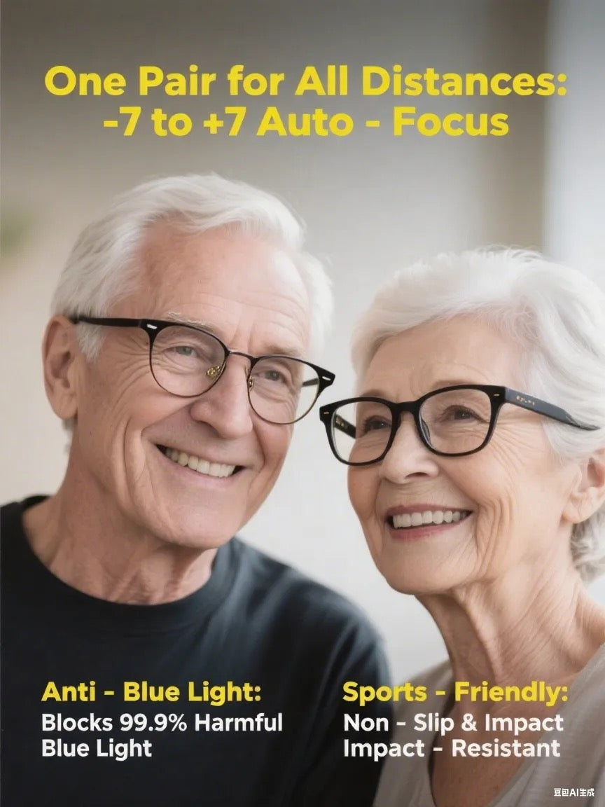 YZV™ Autofocus Multi-Focus Bril – één bril voor dichtbij & ver (–7 t/m +7)