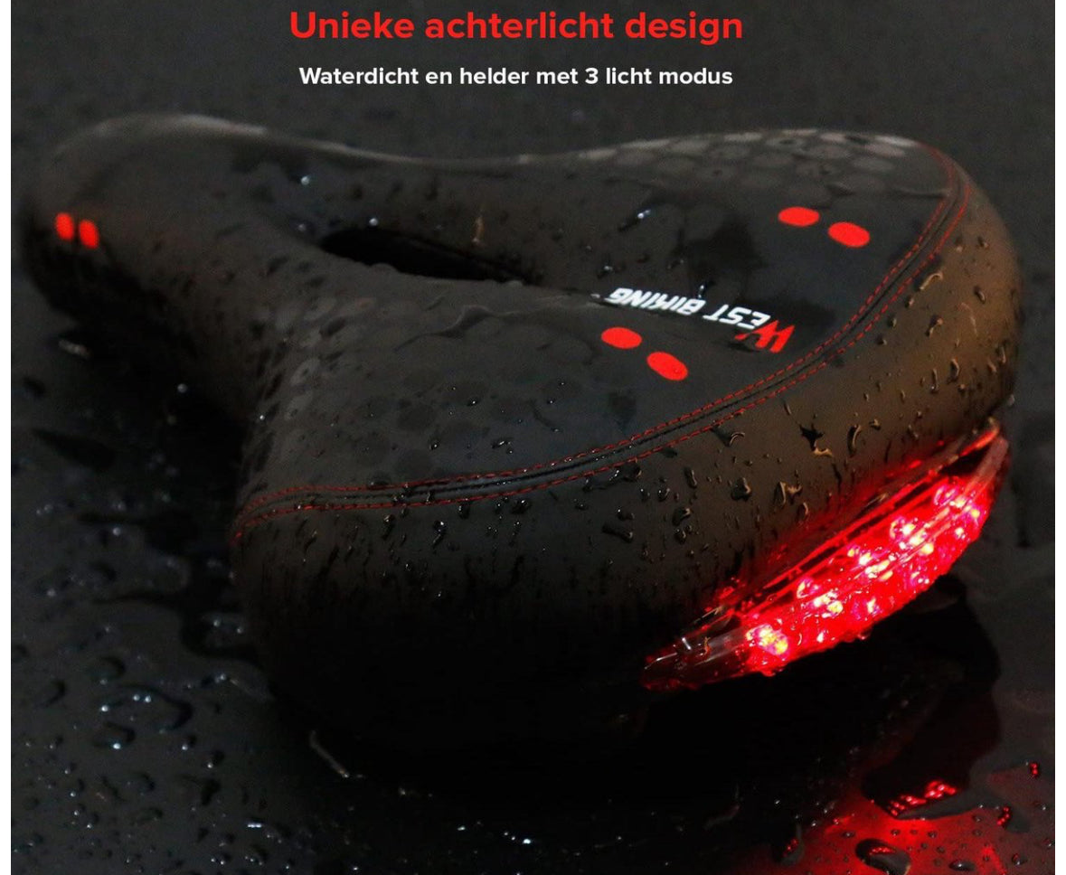 Comfort Zadel met LED Remlicht™ – Ultiem Zitcomfort & Veiligheid